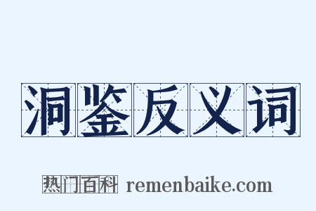 洞鉴反义词是什么意思的图片